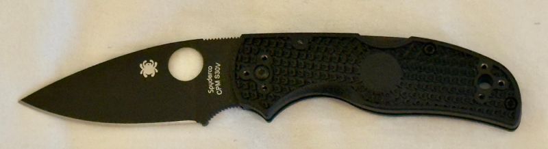 Spyderco Native 5 Knife Lightweight Black FRN, Black DLC CPM S30V by Sal Glesser (C41PBBK5)