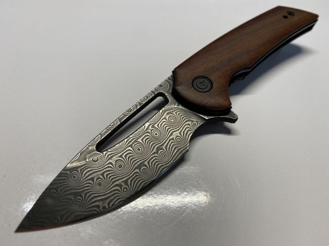 Nóż składany CIVIVI Odium Cuibourtia Wood, Black Damascus by Ferrum Forge Knife Works (C2010DS-1)