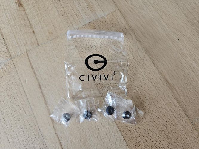Civivi Knife Pivot Screws Satin and Black Stainless Steel 8 mm - 2 pcs (CA-11B)
