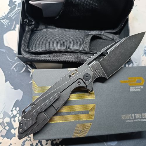 Nóż składany Bestech Shodan Black Titanium, Black Stonewashed CPM S35VN by Todd Knife and Tool (BT1910B)