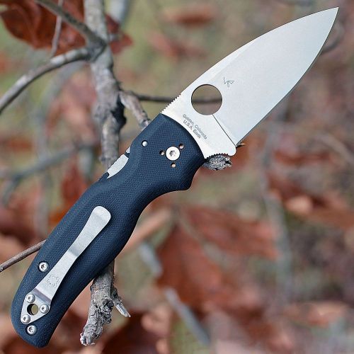 Nóż składany Spyderco Shaman Black G10, Stonewashed CPM S30V by Sal Glesser (C229GP)