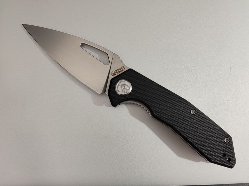 Nóż składany Kubey Coeus Black G10, Bead Blasted D2 (KU122A)