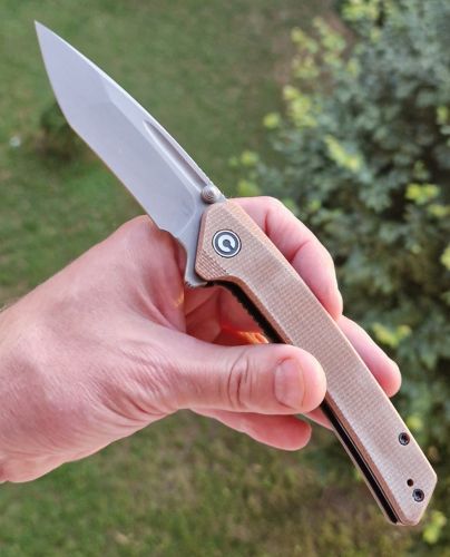 Nóż składany CIVIVI Keen Nadder Brown Micarta, Gray Stonewashed (C2021B)
