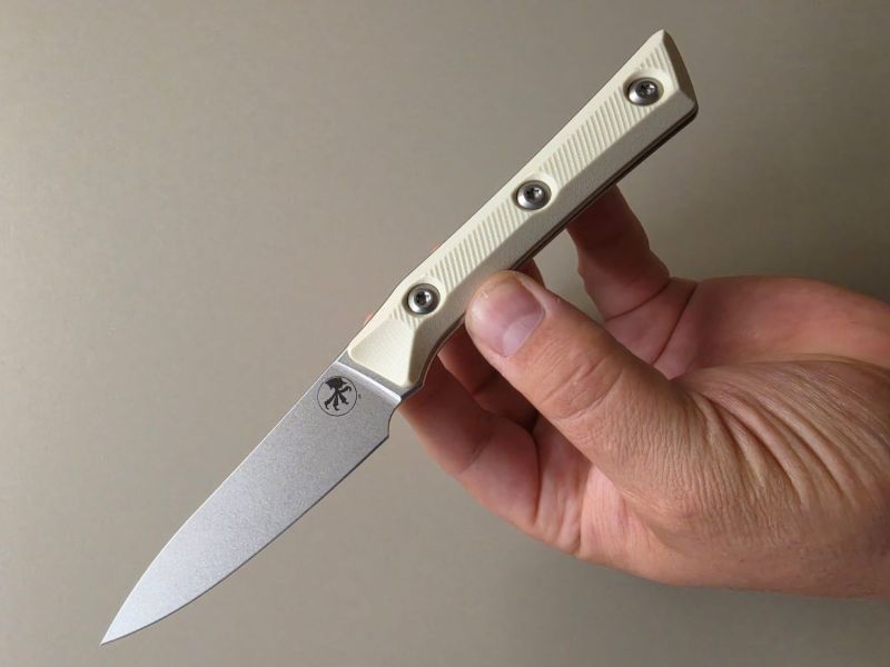 Microtech Pairing Kitchen Knife Ivory G10, Stonewashed M390MK (3500-10IV)