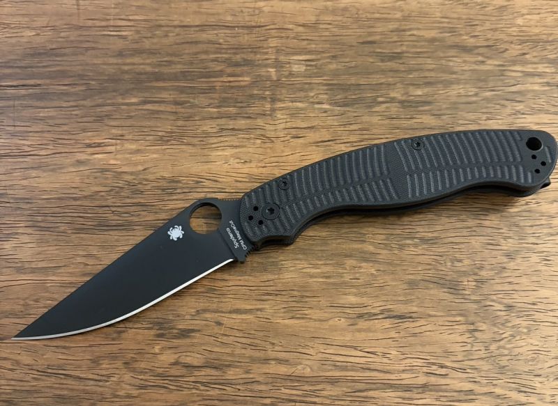 Spyderco Military 2 Salt Knife Black G10, Black DLC MagnaCut by Sal, Eric Glesser (C36GMCBKP2)