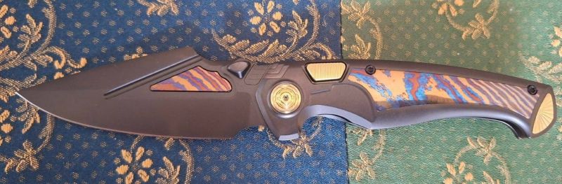 Nóż składany Remette Scepter Black Titanium/Timascus, Black DLC M390 (SCPT-B)
