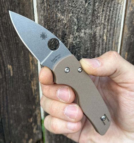 Nóż składany Spyderco Lil' Native Compression Lock Sprint Run Brown G-10, Stonewashed CPM 15V by Eric Glesser (C230GPBN15V)