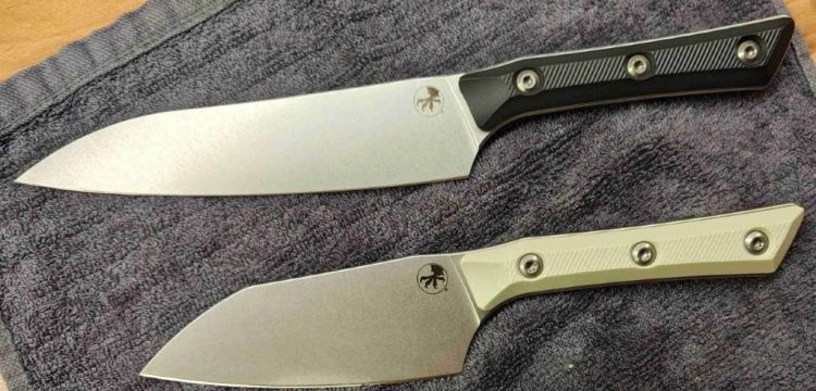 Nóż kuchenny Microtech Utility Black G10, Stonewashed M390MK (3400-10BK)