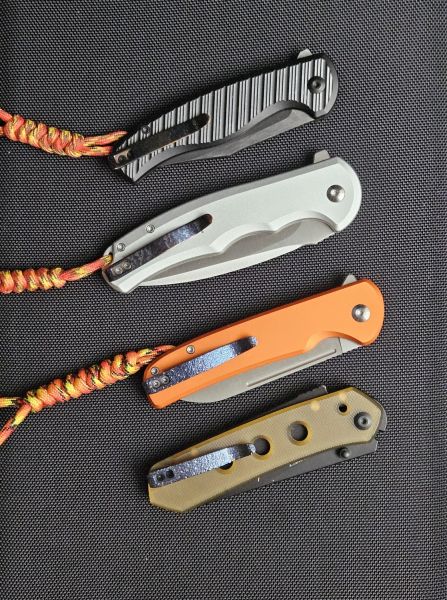 Civivi 4 psc Flamed Blue/Purple and Blue/Golden Titanium Pocket Clips 50mm/55mm (T002C)