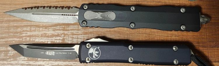 Nóż automatyczny OTF Microtech Dirac Delta D/E Black Aluminium, Apocalyptic F/S by Tony Marfione (227-12AP)