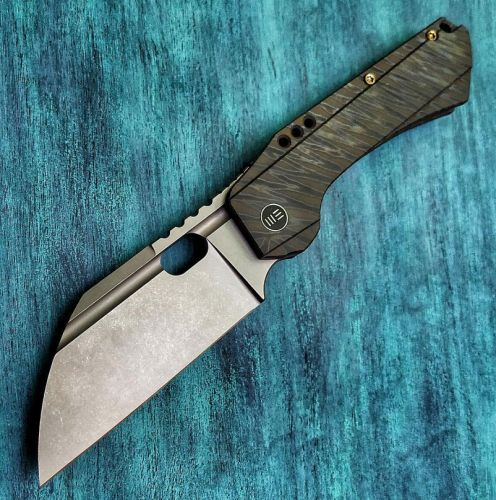 Nóż składany WE Knife Roxi 3 Tiger Stripe Titanium, Stonewashed CPM S35VN by Todd Knife and Tool (WE19072-3)