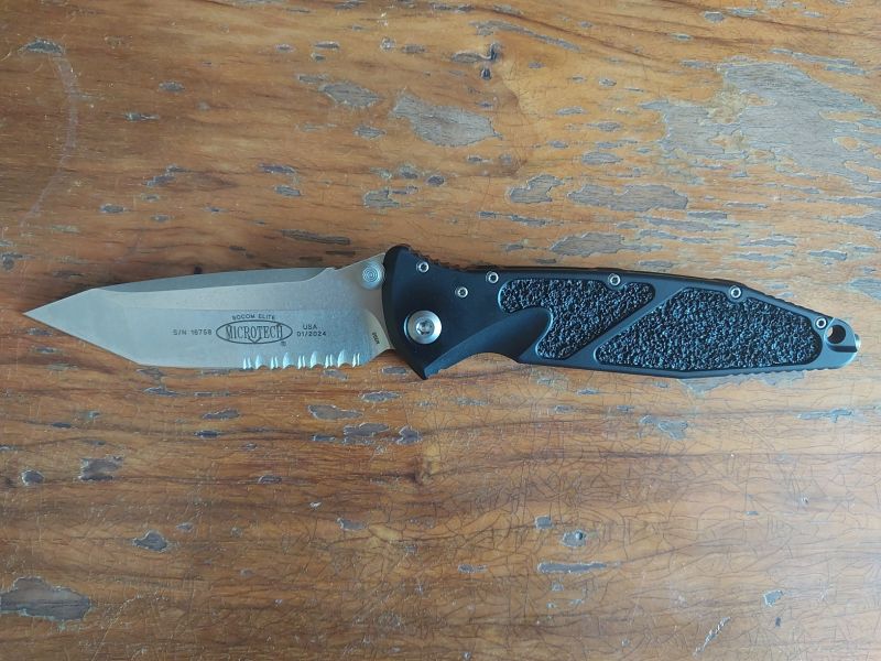 Nóż składany Microtech Socom Elite T/E-M Black Aluminuim, Stonewashed P/S M390 by Tony Marfione (161-11)