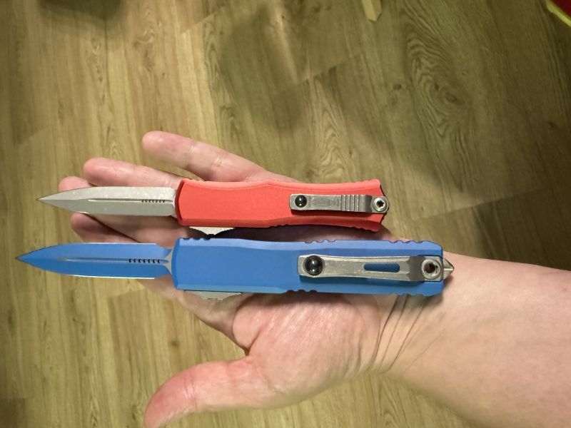 Nóż automatyczny OTF Microtech Hera II Mini D/E Orange Aluminium, Black M390MK by Tony Marfione (1702M-1OR)