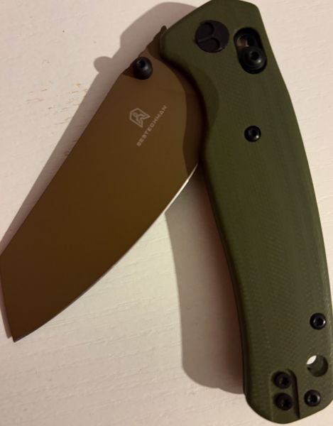 Nóż składany Bestechman Cicada's Wing OD Green G10, Gold 10Cr15MoV (BMK06C)