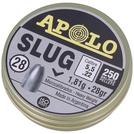 Apolo Slug 28 .22/5.5mm Airgun Pellets, 250 psc 1.81g/28.0gr (19302)