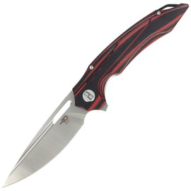 Bestech Knife Ornetta Carbon Fiber / Red G10, Stonewash / Satin N690 by Kombou (BL02B)