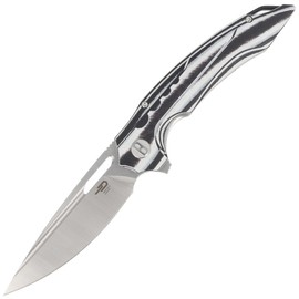 Bestech Knife Ornetta Carbon Fiber / White G10, Stonewash / Satin N690 by Kombou (BL02C)