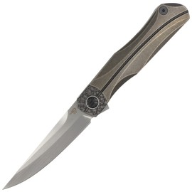 Bestech Knife Thyra Bronze Stonewash Titanium / Carbon Fiber, Horizontal Satin M390 by Kombou (BT2106B)