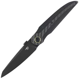 Bestech Prydwen Knife Black Titanium/Carbon Fiber, Black PVD MagnaCut by Kombou (BT2409D)