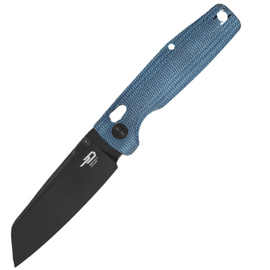 Bestech Slasher Blue Micarta, Black Stonewashed D2 Knife (BG56C-2)