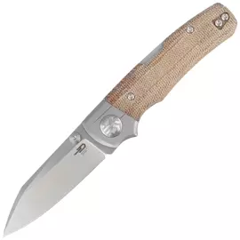 Bestech Tonic Grey Titanium/Natural Canvas Micarta, Satin M390 by Colin Maisonpierre Knife (BT2204B)