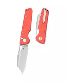 Bestechman Guardian Knife Red G10 w/ Carbon Fiber Pattern, Satin D2 (BMK11C)