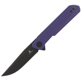 Bestechman Knife Mini Dundee Purple G10, Black DLC D2 by Ostap Hel (BMK03J)