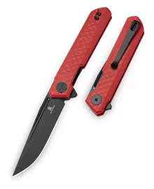 Bestechman Mini Dundee Special Red G10, Black PVD D2 by Ostap Hel knife (BMK03N)