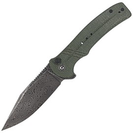 CIVIVI KNive Cogent Green Micarta, Black Damascus (C20038D-DS1)