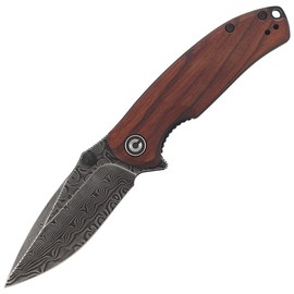 CIVIVI Pintail Cuibourtia Wood, Black Damascus (C2020DS-2)