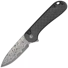 Civivi Button Lock Elementum II Knife Carbon Fiber/Black G10, Damascus (C18062PB-DS1)