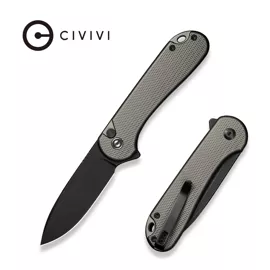 Civivi Button Lock Elementum II Knife Gray Aluminum, Black Stonewashed Nitro-V (C18062PD-1)