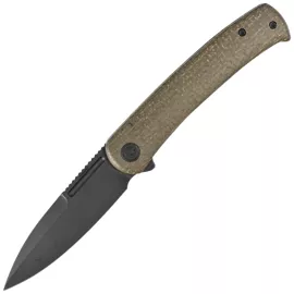 Civivi Knife Caetus Green Burlap Micarta, Black Stonewashed 14C28N (C21025C-3)