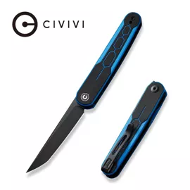 Civivi Knife KwaiQ Blue/Black G10, Black Stonewashed Nitro-V by Rafal Brzeski (C23015-3)