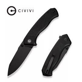 Civivi Placoid Black Coarse G10 Knife, Black Stonewashed 14C28N (C23079-1)