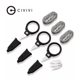 Civivi Quick Snip Neck Knife 3pcs Set Black ABS with Rubber Coating, 6Cr13 (C22022A-2)