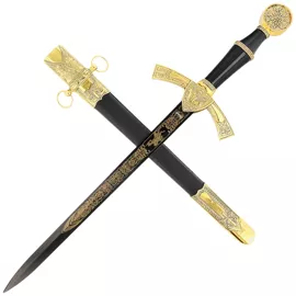 Decor Habitat Medieval Dagger, Black/Gold ABS, Black (15422)