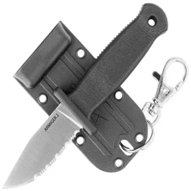 Demko Armiger 2 Clip Point Black Thermal Plastic Rubber, Satin 4034SS by Andrew Demko Knife (ARM2-4034SS-CP)