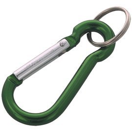 FOX 7 Aluminium Spring Clip Hook Carabiner, Green