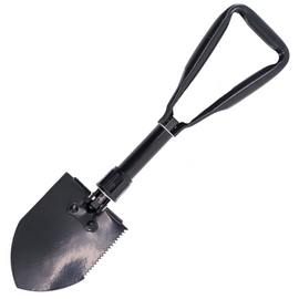 Folding Shovel with Saw Third Decor Habitat Black Aluminum, Black 420 (M9807)