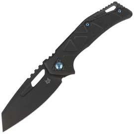 Fox Chronos Black PVD Aluminum Knife, Blue HW, Black PVD MagnaCut by Stefan Merk (FX-552 AL)