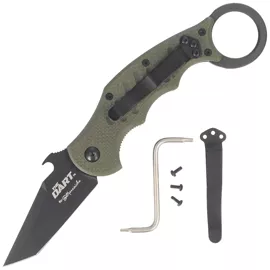 Fox The Dart Karambit Knife OD Green G10, Black Idroglider N690 by Doug Marcaida (FX-597 OD)