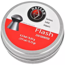 Hatsan Flash .177/4.5mm AirGun Pellets, 250 psc 0.63g/9.72gr