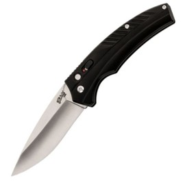 Herbertz CJH Black Aluminum Automatic Knife, Satin 420 (55026)