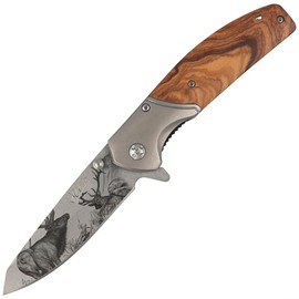 Herbertz CJH Hunting Knife Olive Wood motif 3D,Deer (44160 - 55009)