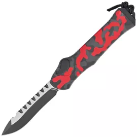 Heretic Knife Hydra R/E Red Camo Aluminum, Black/Satin MagnaCut by Tony Marfione Jr.