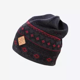 Kama Knitted 100% Merino Wool / Polycolon Band Beanie, Graphite (A143-111)