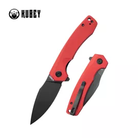 Kubey Knife Calyce Red G10, Black Stonewashed AUS-10 (KU901I)