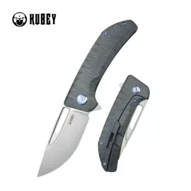 Kubey Knife Hyperion Flame Titanium, Sand Blasted CPM S35VN by Jelly Jerry (KB368F)