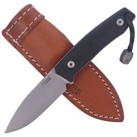 LionSteel Bushcraft Knife G10 Black, Satin Blade (M1 GBK)